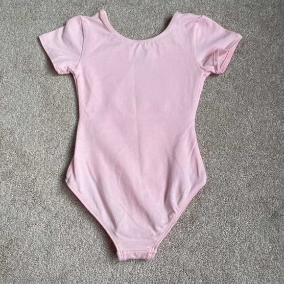 Dance leotard pink sheer sparkly skirt kids size 6 - Picture 5 of 12